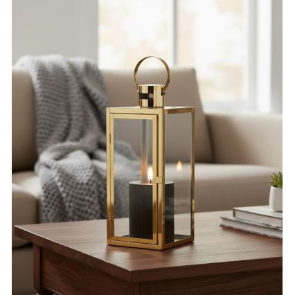 Lanterna decorativa TOWER 29 cm, finitura oro