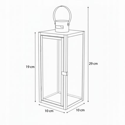 Lanterna decorativa TOWER 29 cm nera
