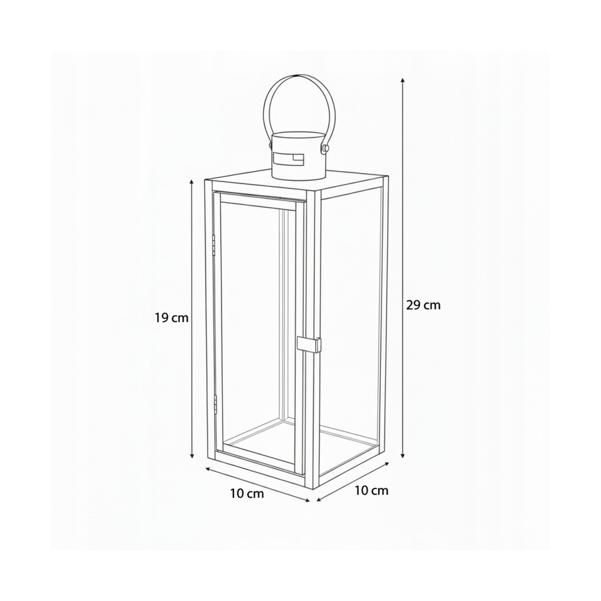 Lanterna decorativa TOWER 29 cm nera