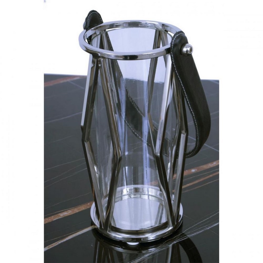 Lanterna FRAGIL 26 cm cromo lucido/nero