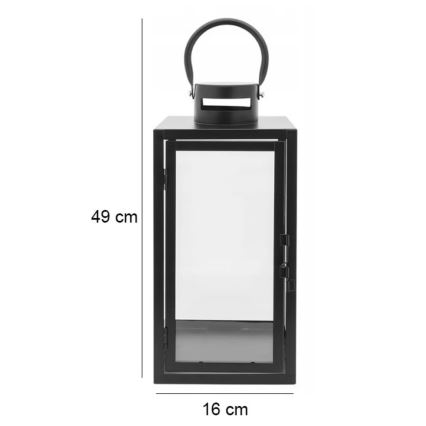 Lanterne décorative 49 cm noire