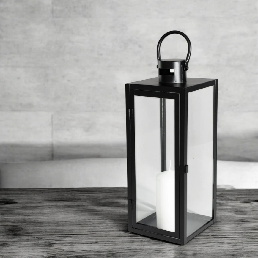 Lanterne décorative 63 cm noire
