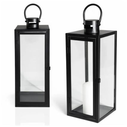 Lanterne décorative 63 cm noire