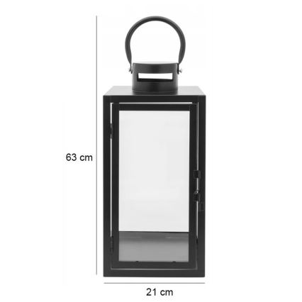 Lanterne décorative 63 cm noire