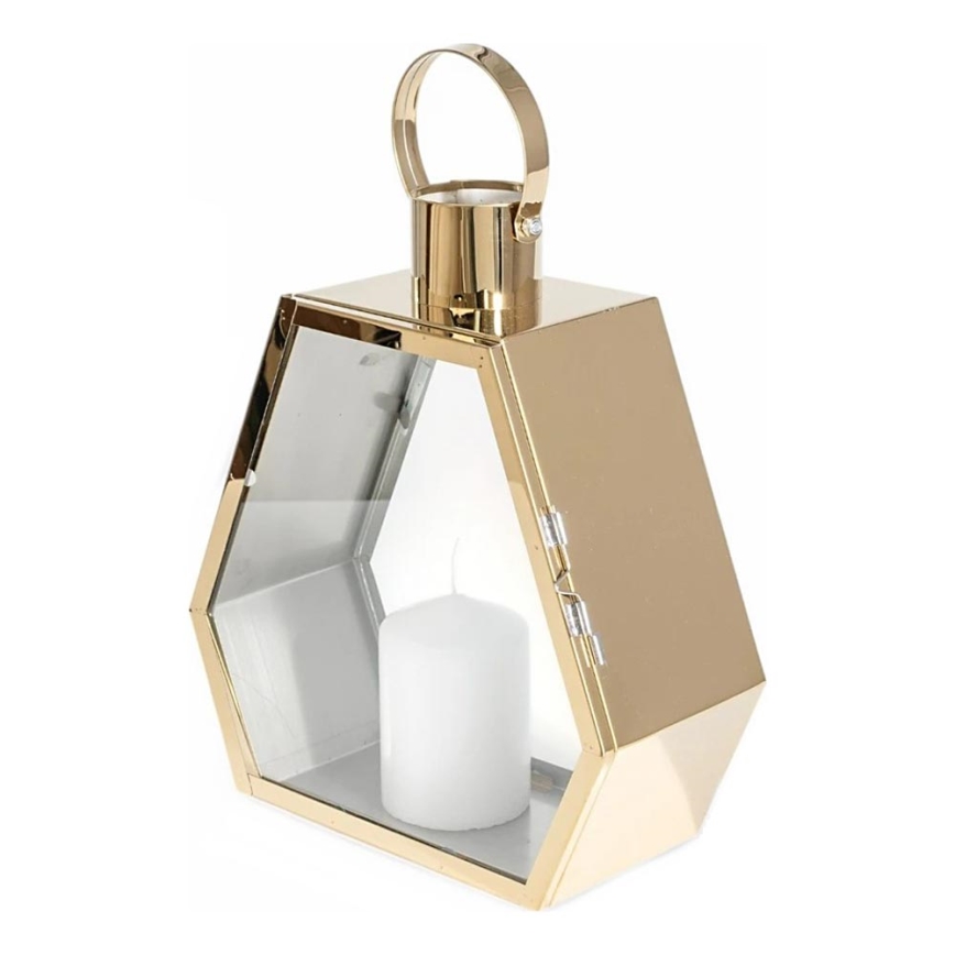 Lanterne décorative dorée 34 cm