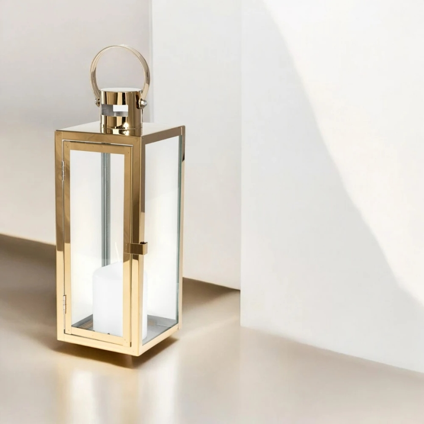 Lanterne décorative dorée 38 cm