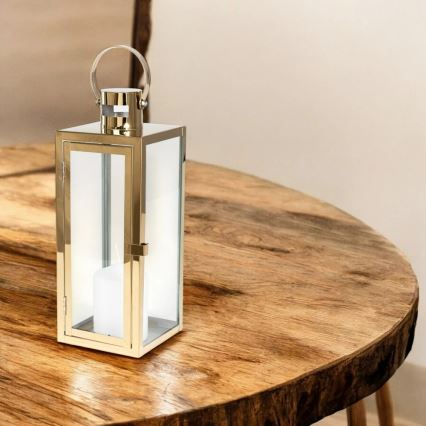 Lanterne décorative dorée 38 cm