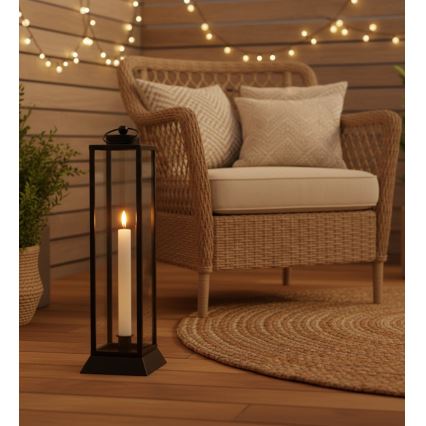 Lanterne décorative HALL 34 cm noire