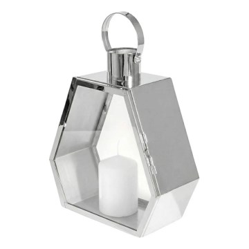 Lanterne décorative PALACE 34 cm chrome brillant