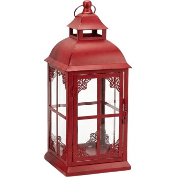 Lanterne décorative REDY 42 cm rouge