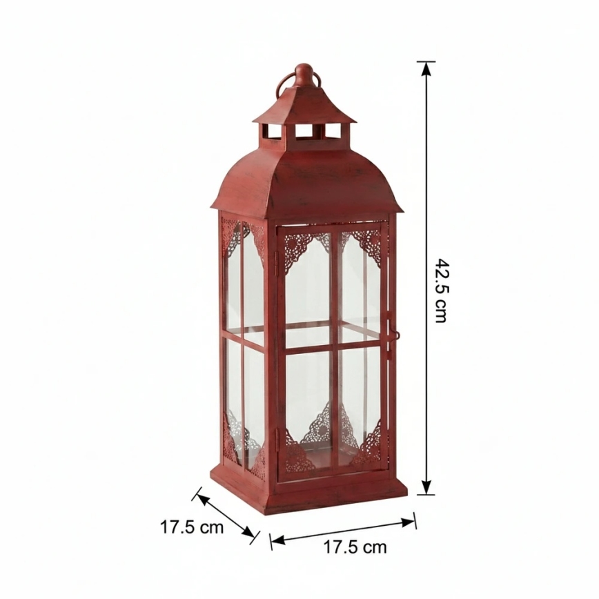 Lanterne décorative REDY 42 cm rouge