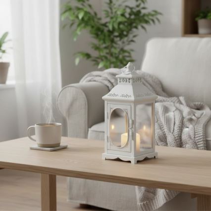 Lanterne décorative ROSEHILL 27,5 cm blanche