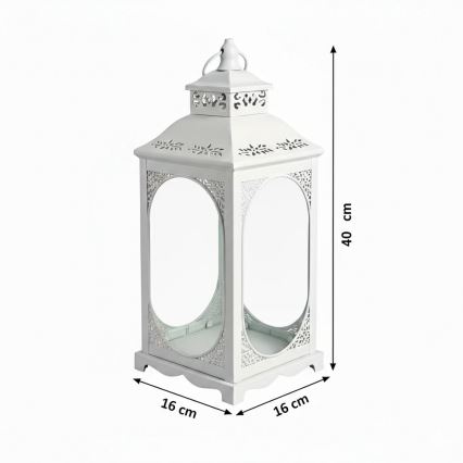 Lanterne décorative ROSEHILL 27,5 cm blanche