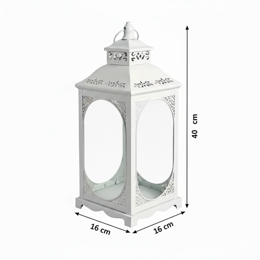 Lanterne décorative ROSEHILL 27,5 cm blanche