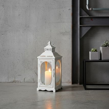 Lanterne décorative ROSEHILL 40 cm blanche