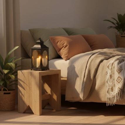 Lanterne décorative ROSEHILL 40 cm noire