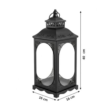 Lanterne décorative ROSEHILL 40 cm noire