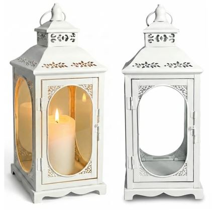 Lanterne décorative ROSEHILL 54,5 cm blanche
