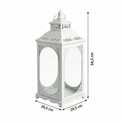 Lanterne décorative ROSEHILL 54,5 cm blanche