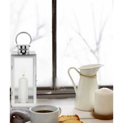 Lanterne décorative TOWER 29 cm chrome brillant