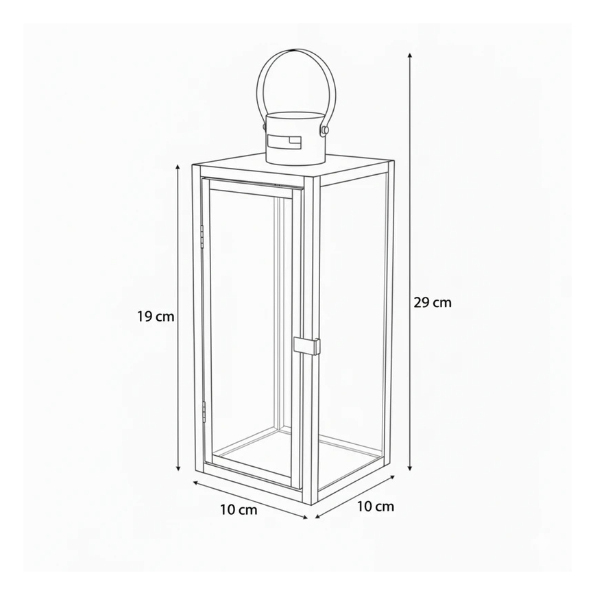 Lanterne décorative TOWER 29 cm chrome brillant