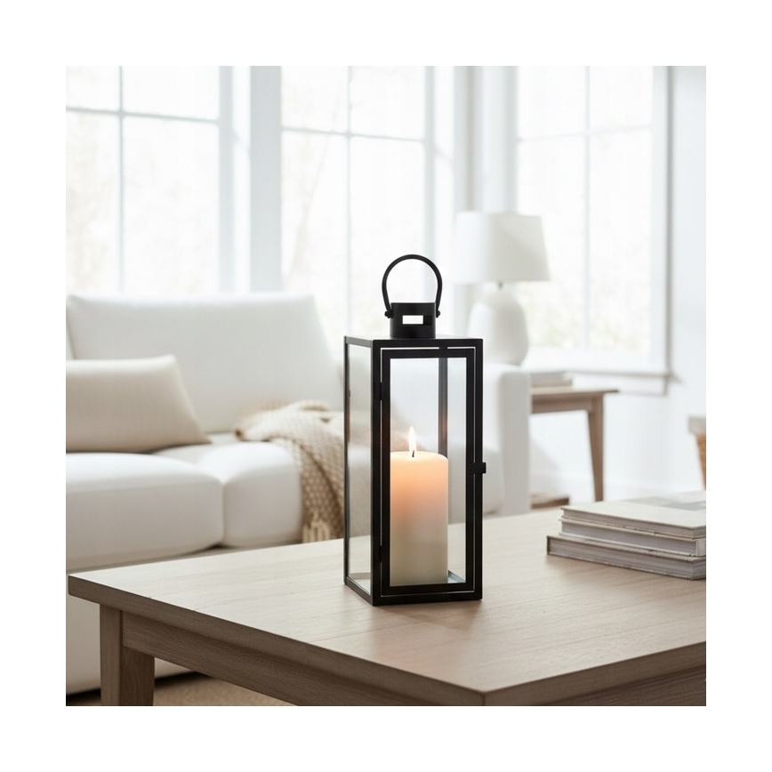 Lanterne décorative TOWER 29 cm, noire