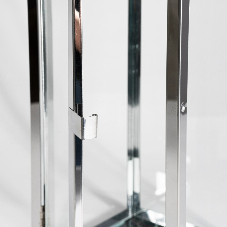 Lanterne décorative TOWER 38 cm, chrome brillant