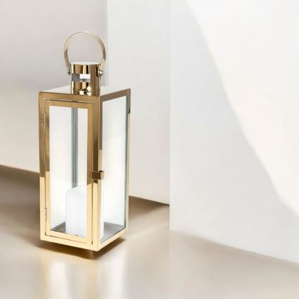Lanterne décorative TOWER 38 cm, dorée