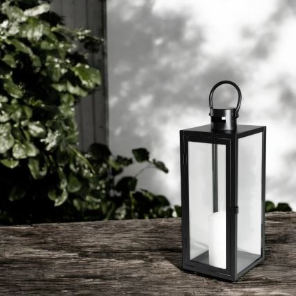 Lanterne décorative TOWER 38 cm noire