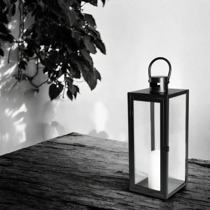 Lanterne décorative TOWER 38 cm noire