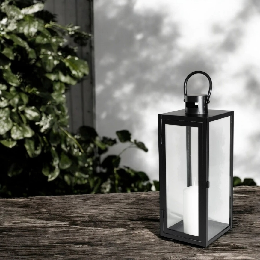 Lanterne décorative TOWER 38 cm noire