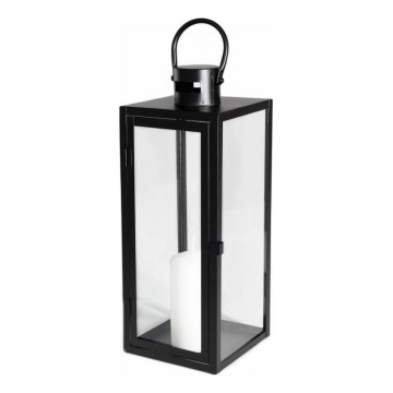 Lanterne décorative TOWER 49 cm noire