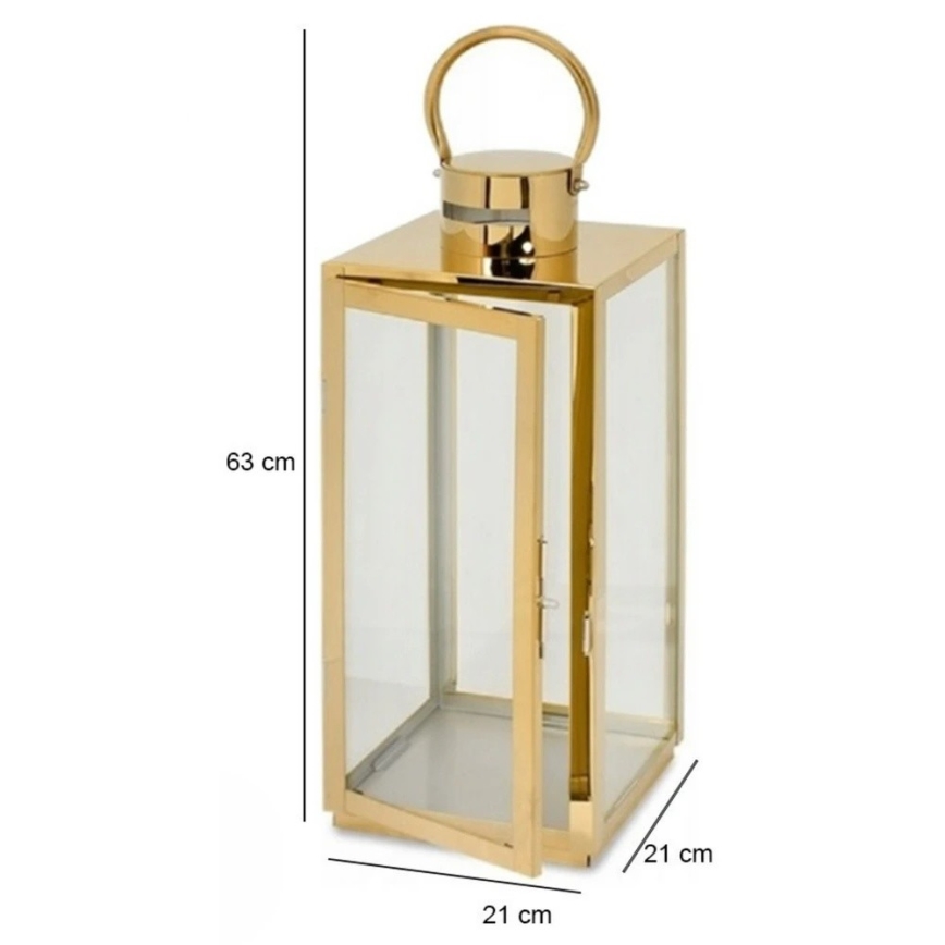 Lanterne décorative TOWER 63 cm dorée