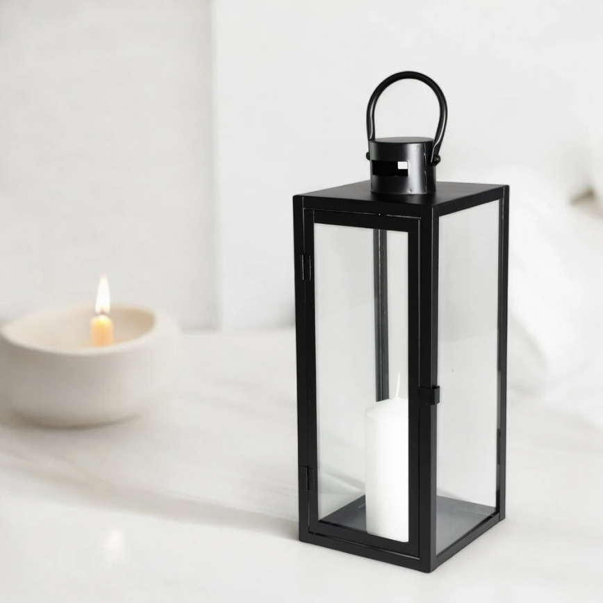 Lanterne décorative TOWER 63 cm noire