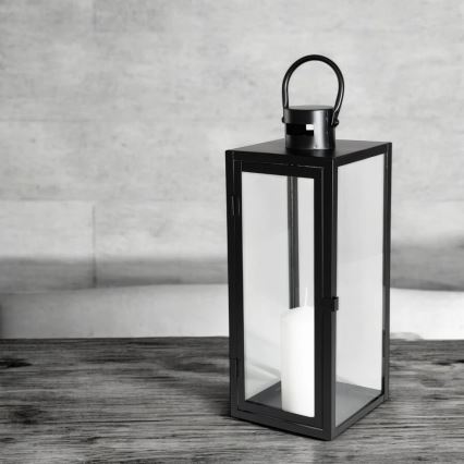 Lanterne décorative TOWER 63 cm noire