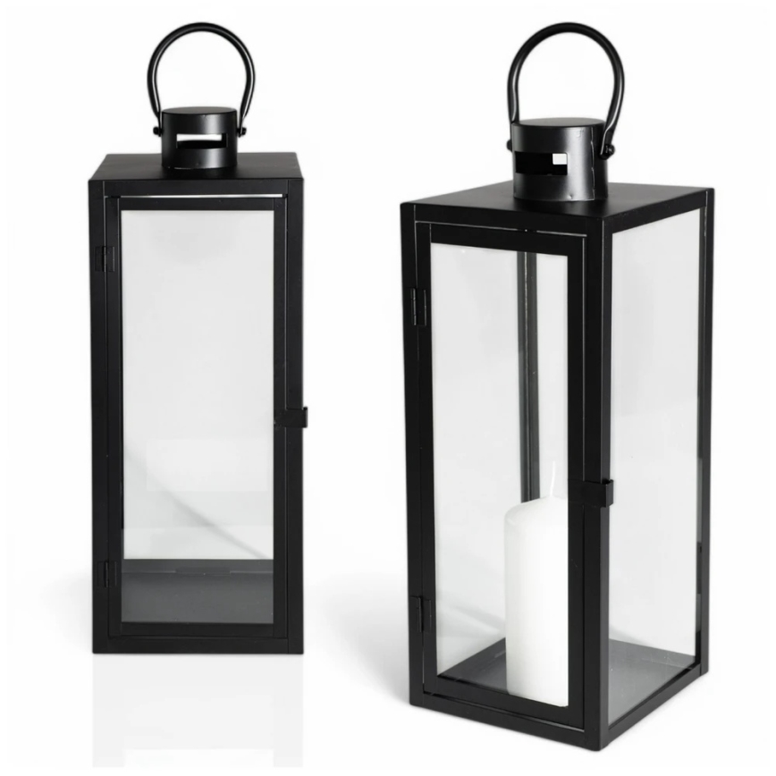 Lanterne décorative TOWER 63 cm noire