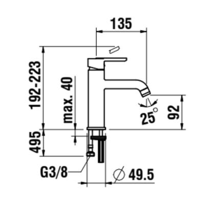 LAUFEN H3110810041201 - Rubinetto per lavabo LUA 19,2 cm cromo lucido