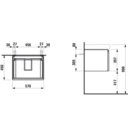 LAUFEN H4833720964791 - Mobile sottolavabo PRO 57 cm, rovere
