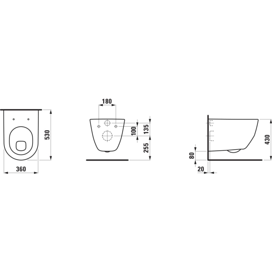 LAUFEN H8209590000001 - WC sospeso PRO in ceramica/bianco