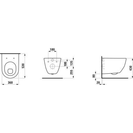 LAUFEN H8209590000001 - WC sospeso PRO in ceramica/bianco