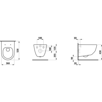 LAUFEN H8209660000001 - Wandhängendes WC PRO Keramik/weiß