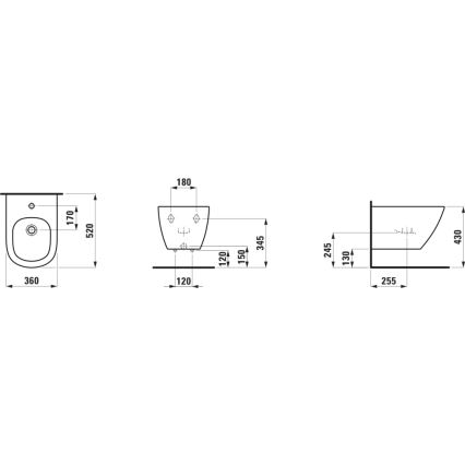 LAUFEN H8300810003021 - Bidet a parete LUA ceramiche/bianco