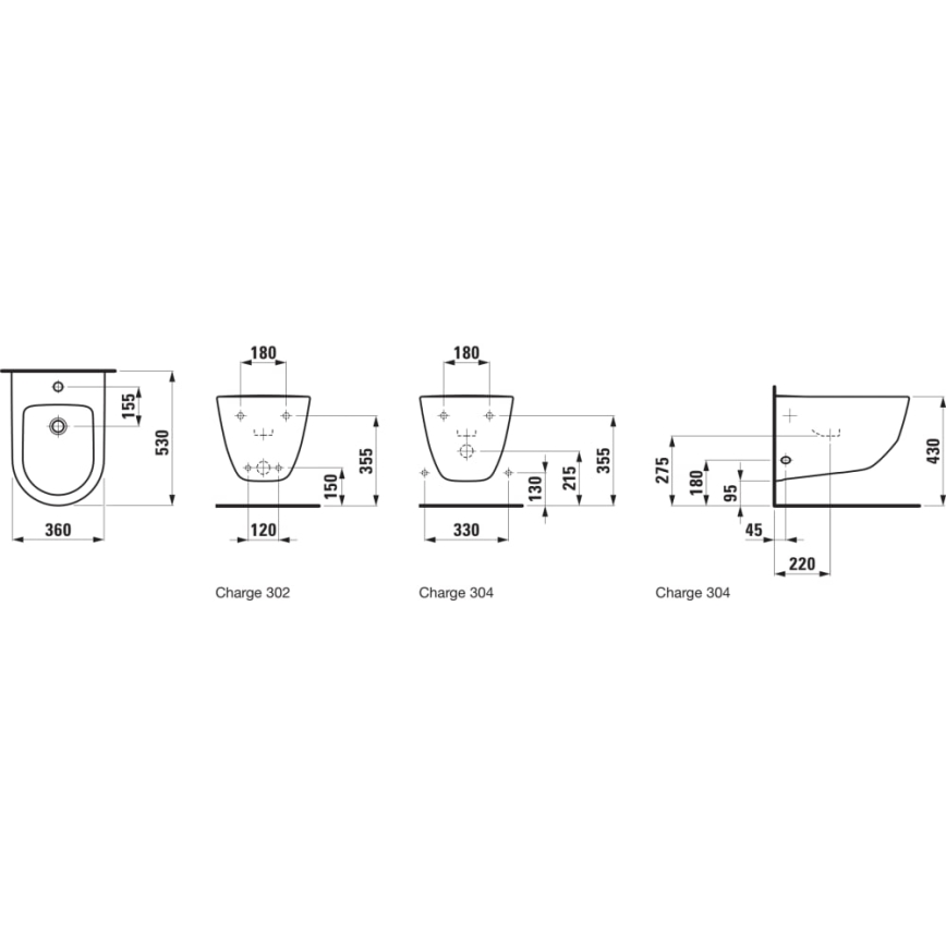 LAUFEN H8309520003021 - Bidet a parete PRO ceramiche/bianco