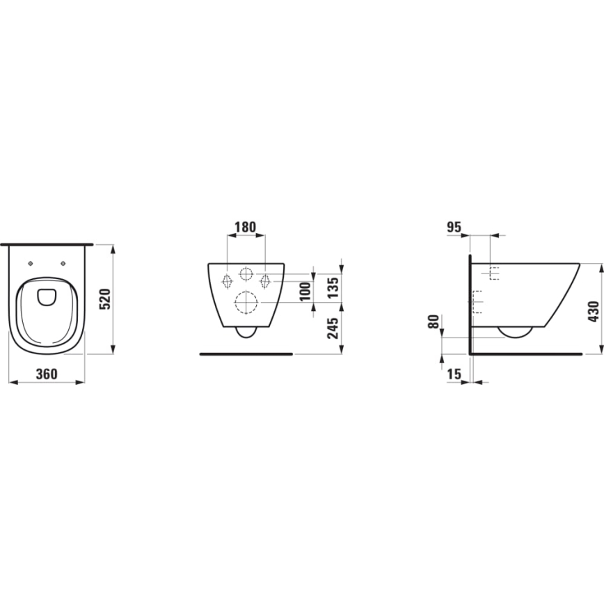 LAUFEN H8660800000001 - WC sospeso LUA in ceramica/bianco + sedile WC SoftClose LUA in Duroplast/bianco