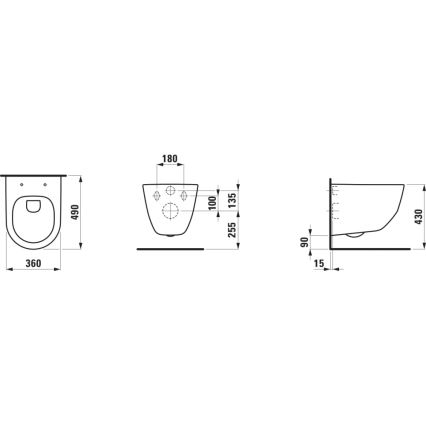 LAUFEN H8669550000001 - Wandhängendes WC PRO Keramik/weiß + Toilettensitz SoftClose PRO Duroplast/weiß