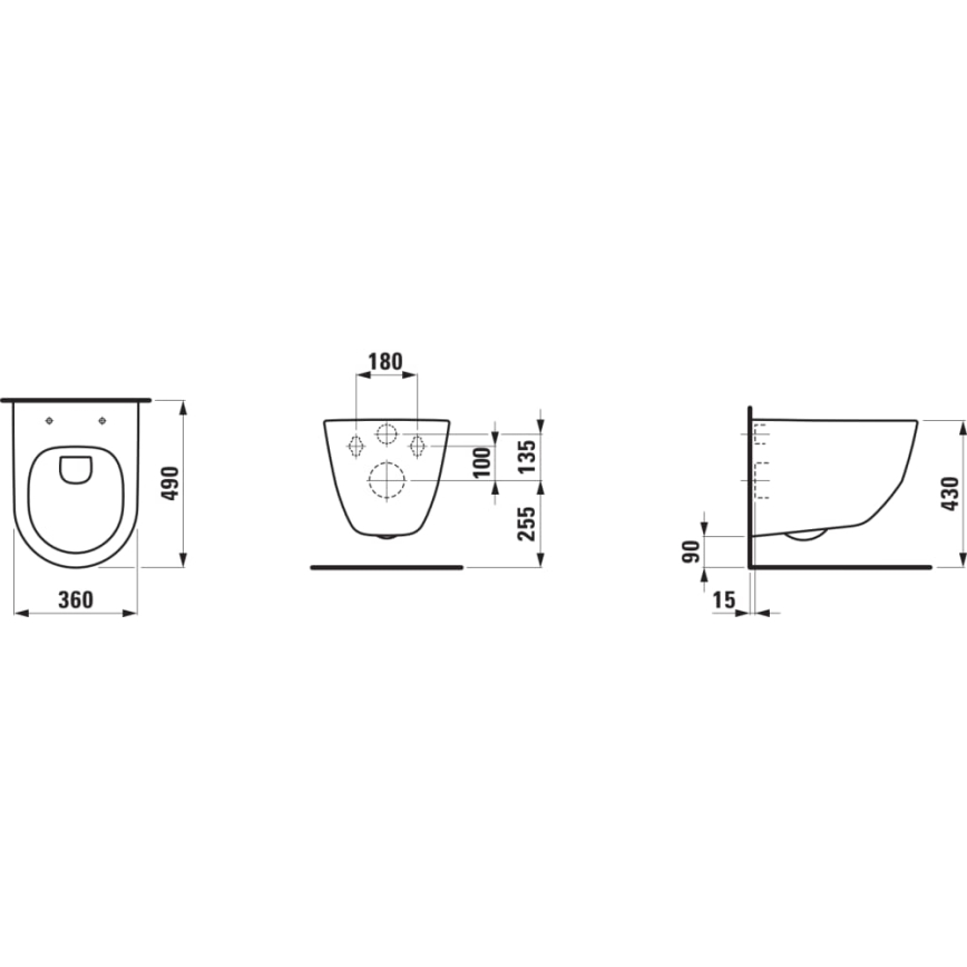 LAUFEN H8669550000001 - Wandhängendes WC PRO Keramik/weiß + Toilettensitz SoftClose PRO Duroplast/weiß