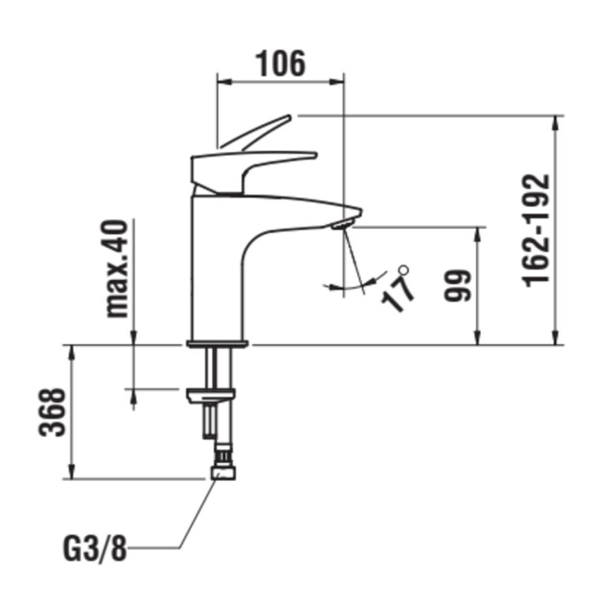 LAUFEN HF500702100000 - Rubinetto del lavandino LAURIN 16,2 cm cromo lucido