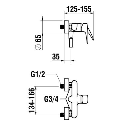 LAUFEN HF500750100600 - Set doccia con miscelatore LAURIN, cromo lucido