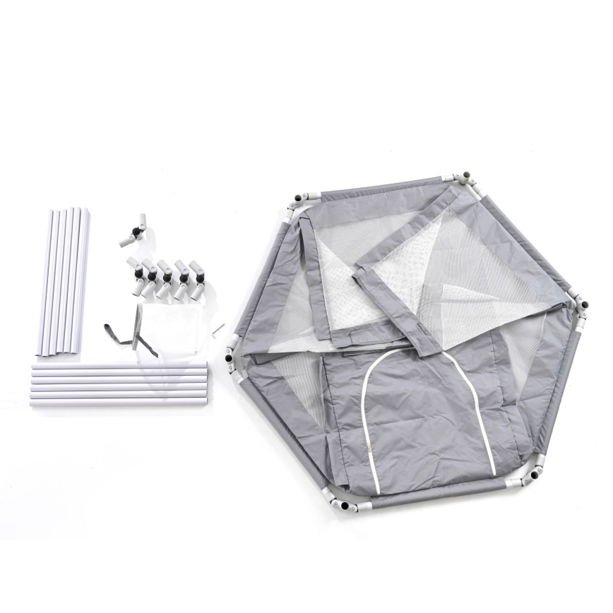 Laufstall 120 cm grau
