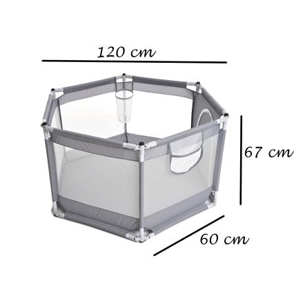Laufstall 120 cm grau